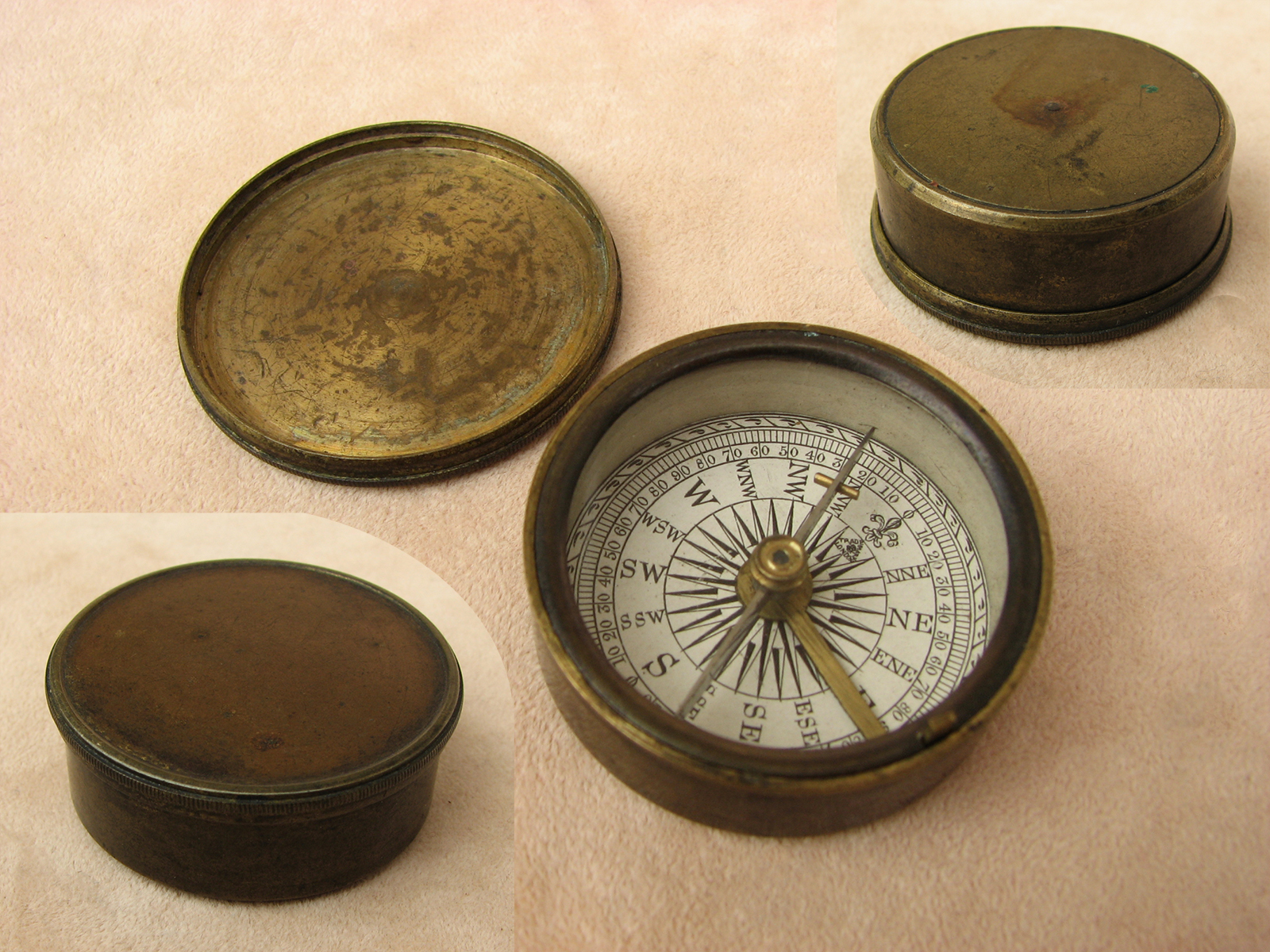 Antique Francis Barker brass cased compass circa 1880